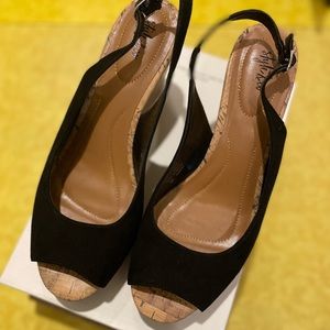 Style & Co Black Wedge with Cork Heel, Worn Once